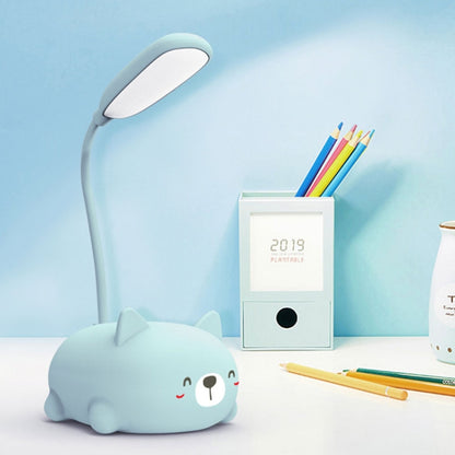 LED-Leselampe mit Augenschutz im Cartoon-Katzen-Design, wiederaufladbar über USB, Blau, Weiß, Grün, Rosa