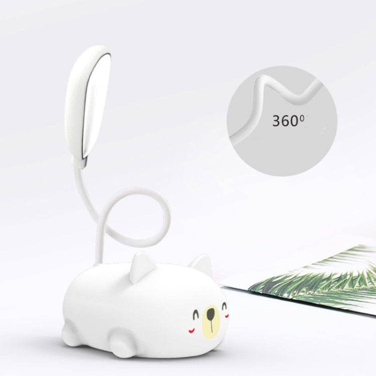 LED-Leselampe mit Augenschutz im Cartoon-Katzen-Design, wiederaufladbar über USB, Blau, Weiß, Grün, Rosa