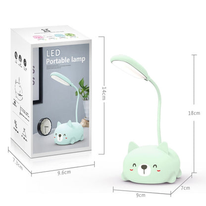 LED-Leselampe mit Augenschutz im Cartoon-Katzen-Design, wiederaufladbar über USB, Blau, Weiß, Grün, Rosa