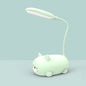 LED-Leselampe mit Augenschutz im Cartoon-Katzen-Design, wiederaufladbar über USB, Blau, Weiß, Grün, Rosa