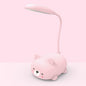 LED-Leselampe mit Augenschutz im Cartoon-Katzen-Design, wiederaufladbar über USB, Blau, Weiß, Grün, Rosa