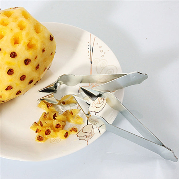 3 Stück Ananas-Clip-Fruchtaugen-Graber aus Edelstahl mit rutschfester Spitze und offener Klinge, 13,5 × 3,5 cm, endloser Stahlnagel