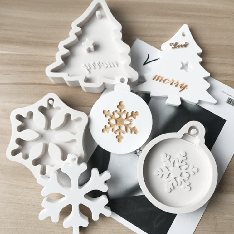 DIY Backen Weihnachtsserie Modellierfondant Silikonform, Weihnachtsblätter, Weihnachtsschneeflocke, Weihnachtsrunde Schneeflockenform, Weihnachtsbaum
