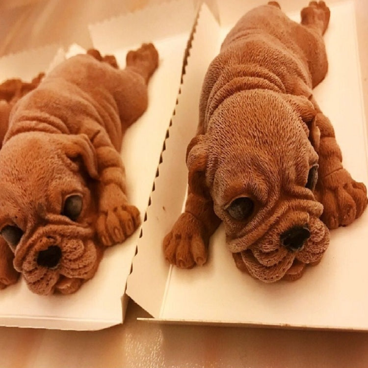 2 PCS 4 Inch Shapi Dog Mousse Cake Silicone Mold 3D Stereo Ice Cream Mold Dirty Dog Chocolate Mold, Shapi Dog Shape