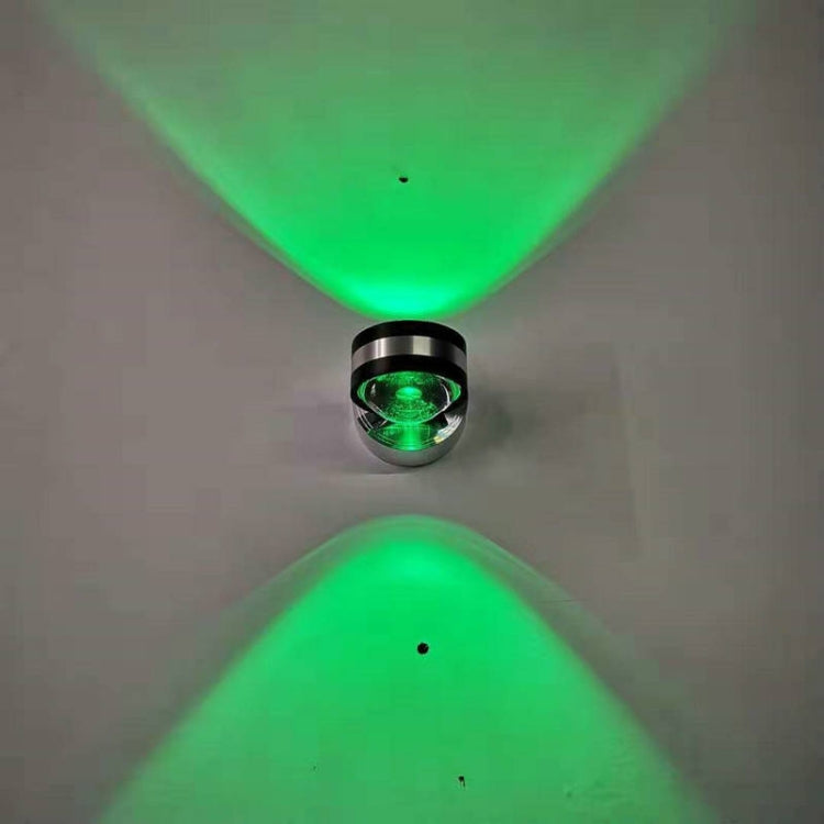 LED Up And Down Light Wall Light Double-Sided Crystal Aluminum Lights Upper Outlet, 2W (Yellow Light), 2W (Blue Light), 2W (Green Light), 2W (Purple Light), 2W (Mixed Color Light), 6W (Red Light), 6W (Yellow Light), 6W (Blue Light), 6W (Green Light)   ...