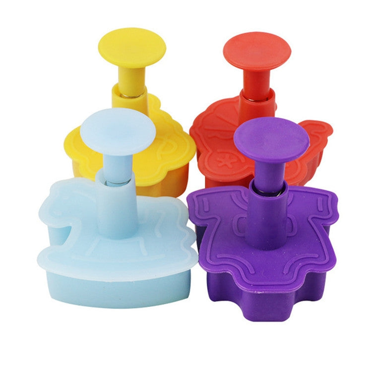 4-in-1-Keksform, 3D-Baby-Serie, Fondant-Presswerkzeuge, zufällige Farblieferung, 4-in-1-3D-Baby-Serie