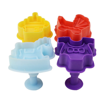 4-in-1-Keksform, 3D-Baby-Serie, Fondant-Presswerkzeuge, zufällige Farblieferung, 4-in-1-3D-Baby-Serie