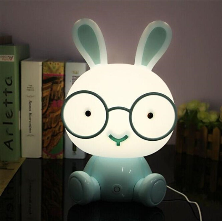 Modische, niedliche LED-Nachttischlampe mit Cartoon-Kaninchen, 3 Dimmmodi, Touch-Steuerung, US-Stecker