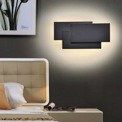 Kreatives, einfaches Schlafzimmer, Nachttisch, Wohnzimmer, Restaurant, Hotel, Arbeitszimmer, Flur, Ganglicht, LED-Turm, Stapel-Wandleuchte, Schwarzer Kreis 18 W, Weißer Kreis 18 W, Schwarzes Quadrat 18 W, Weißes Quadrat 18 W