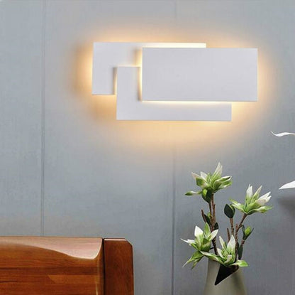 Kreatives, einfaches Schlafzimmer, Nachttisch, Wohnzimmer, Restaurant, Hotel, Arbeitszimmer, Flur, Ganglicht, LED-Turm, Stapel-Wandleuchte, Schwarzer Kreis 18 W, Weißer Kreis 18 W, Schwarzes Quadrat 18 W, Weißes Quadrat 18 W