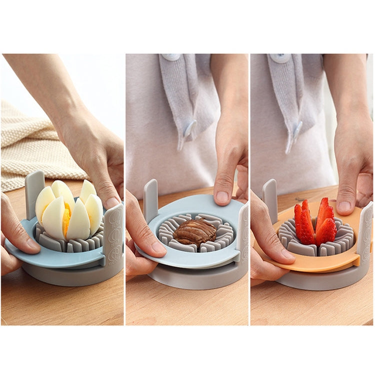 3 in 1 Multifunctional Egg Cutter Half-cut Egg Tool, Colorful, Orange