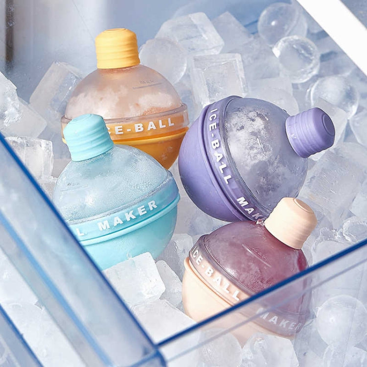 2 x Home Whisky Bulb Ice Ball Ice Cube Silikonform mit Trichter, mit Trichter + Himmelblau, mit Trichter + Lavendelviolett, mit Trichter + Kirschblütenrosa, mit Trichter + Bananengelb