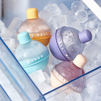 2 x Home Whisky Bulb Ice Ball Ice Cube Silikonform mit Trichter, mit Trichter + Himmelblau, mit Trichter + Lavendelviolett, mit Trichter + Kirschblütenrosa, mit Trichter + Bananengelb