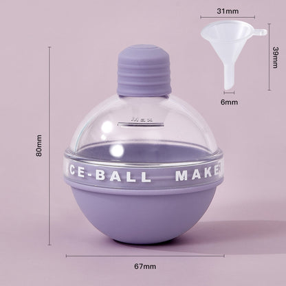 2 x Home Whisky Bulb Ice Ball Ice Cube Silikonform mit Trichter, mit Trichter + Himmelblau, mit Trichter + Lavendelviolett, mit Trichter + Kirschblütenrosa, mit Trichter + Bananengelb