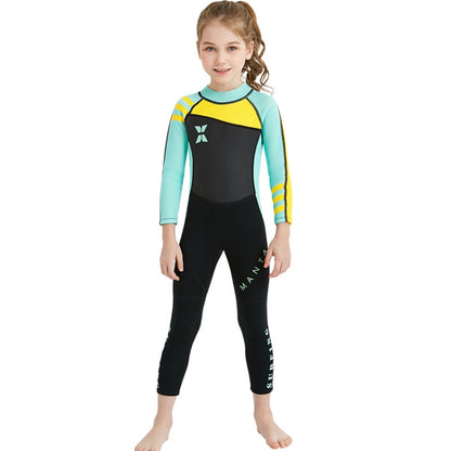 DIVE & SAIL WS-18818 Children Diving Suit One-piece Warm Snorkeling Surfing Anti-jellyfish Swimsuit