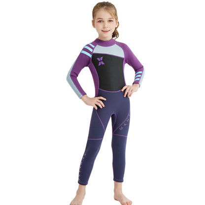 DIVE & SAIL WS-18818 Children Diving Suit One-piece Warm Snorkeling Surfing Anti-jellyfish Swimsuit