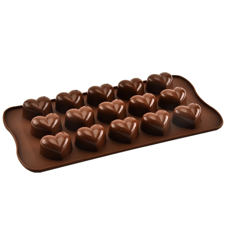 8 Stück Silikon-Liebesform, 15 Gitter, Kuchen, Schokolade, Eiswürfelform, Liebesform (braun)