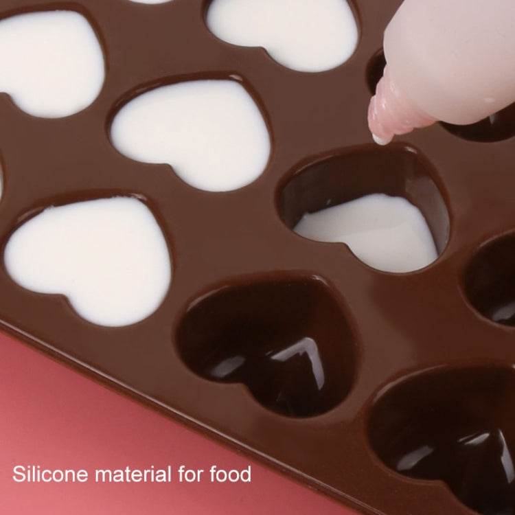 8 Stück Silikon-Liebesform, 15 Gitter, Kuchen, Schokolade, Eiswürfelform, Liebesform (braun)