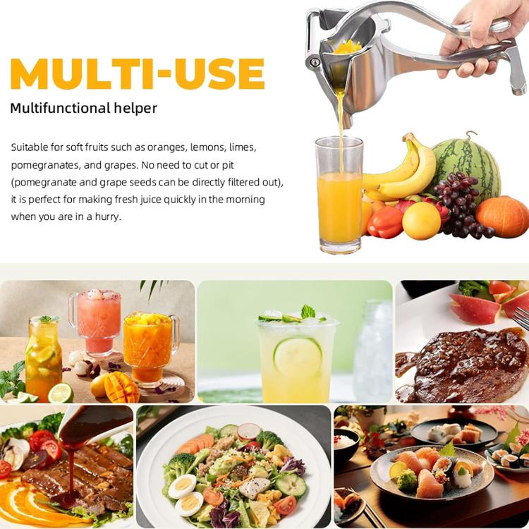 Aluminium Abnehmbare Manuelle Saftpresse Zitrone Wassermelone Orange Fruchtsaftpresse, Silber
