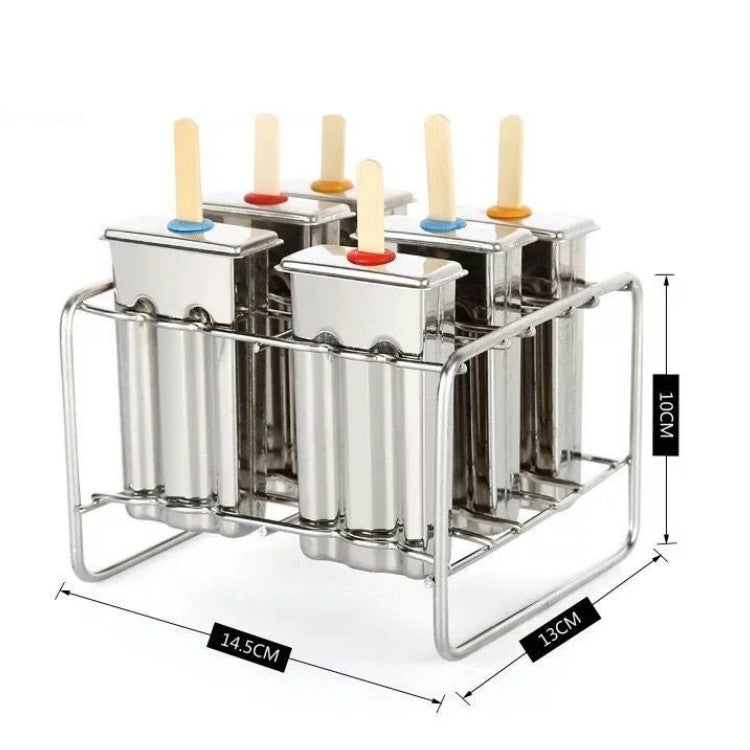 DIY-Eiscremeform aus Edelstahl, Haushalts-Eiscremeform für Eis am Stiel, 6 flache Doppelrillen, 6 runde Doppelrillen, 3 flache, 3 runde Doppelrillen, 6 Wassermelonenbecher mit Doppelschlitz