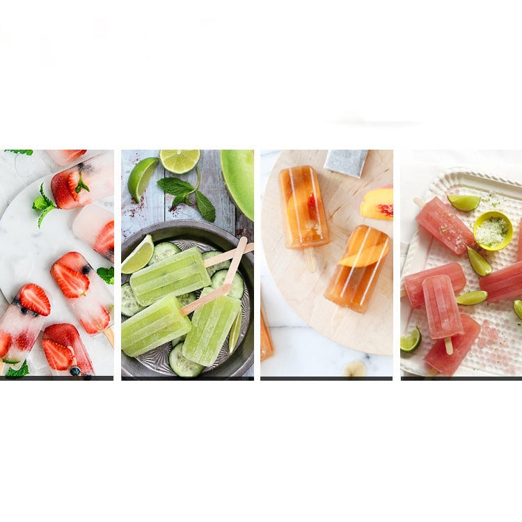 DIY-Eiscremeform aus Edelstahl, Haushalts-Eiscremeform für Eis am Stiel, 6 flache Doppelrillen, 6 runde Doppelrillen, 3 flache, 3 runde Doppelrillen, 6 Wassermelonenbecher mit Doppelschlitz