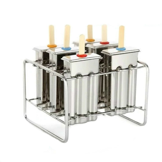 DIY-Eiscremeform aus Edelstahl, Haushalts-Eiscremeform für Eis am Stiel, 6 flache Doppelrillen, 6 runde Doppelrillen, 3 flache, 3 runde Doppelrillen, 6 Wassermelonenbecher mit Doppelschlitz