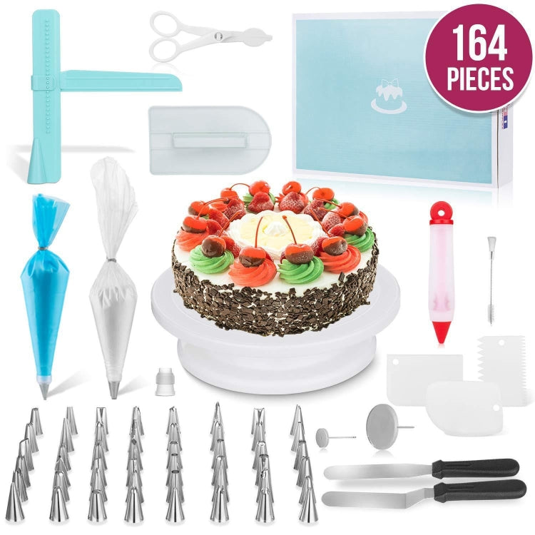 164-in-1-Kuchen-Drehteller-Set, Edelstahl, Dekorationsmund, Backwerkzeuge, 164 Teile/Set