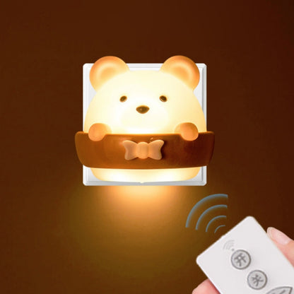 Bär Fernbedienung Nachtlicht Nachttisch Augenschutz Wandlampe mit 3 Lichtmodi, CN-Stecker, wiederaufladbar