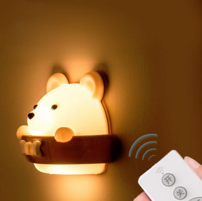 Bär Fernbedienung Nachtlicht Nachttisch Augenschutz Wandlampe mit 3 Lichtmodi, CN-Stecker, wiederaufladbar