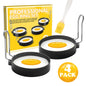2er-Pack Eierring-Eisenspray, antihaftbeschichtet, rund, Omelett-Modell, Omelettform mit Pinsel, 2er-Pack, 4er-Pack