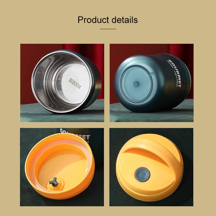 GOURMET Isolierbecher aus Edelstahl, doppelt versiegelt, isolierter Suppenbecher, Rot, Gelb, Blau