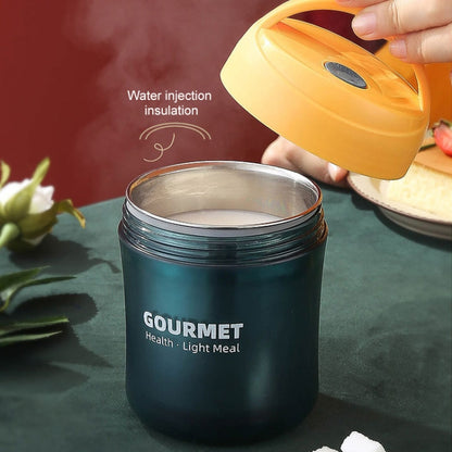 GOURMET Isolierbecher aus Edelstahl, doppelt versiegelt, isolierter Suppenbecher, Rot, Gelb, Blau