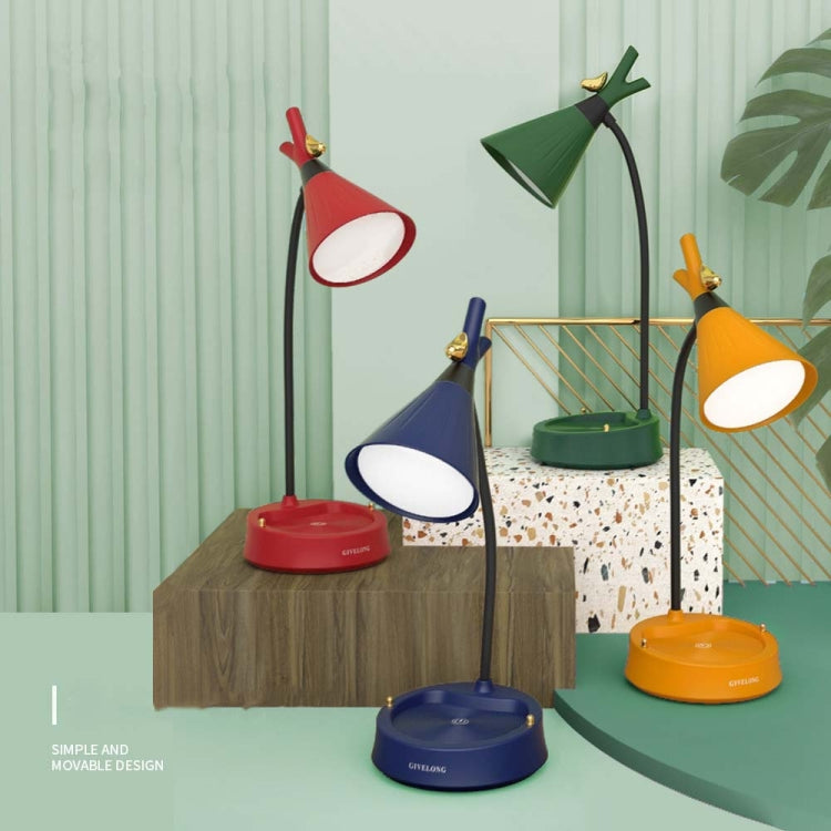 GIVELONG Forest Bird LED-Touch-USB-Tischlampe mit Handyhalter, Nachtlicht für Schlafzimmer und Nachttisch, GL361-1 Rot, GL361-2 Gelb, GL361-3 Blau, GL361-4 Grün, GL362-1 Pink, GL362-2 Gelb, GL362-3 Blau, GL362-4 Grün, GL363-1 Rot, GL363-2 Gelb ...