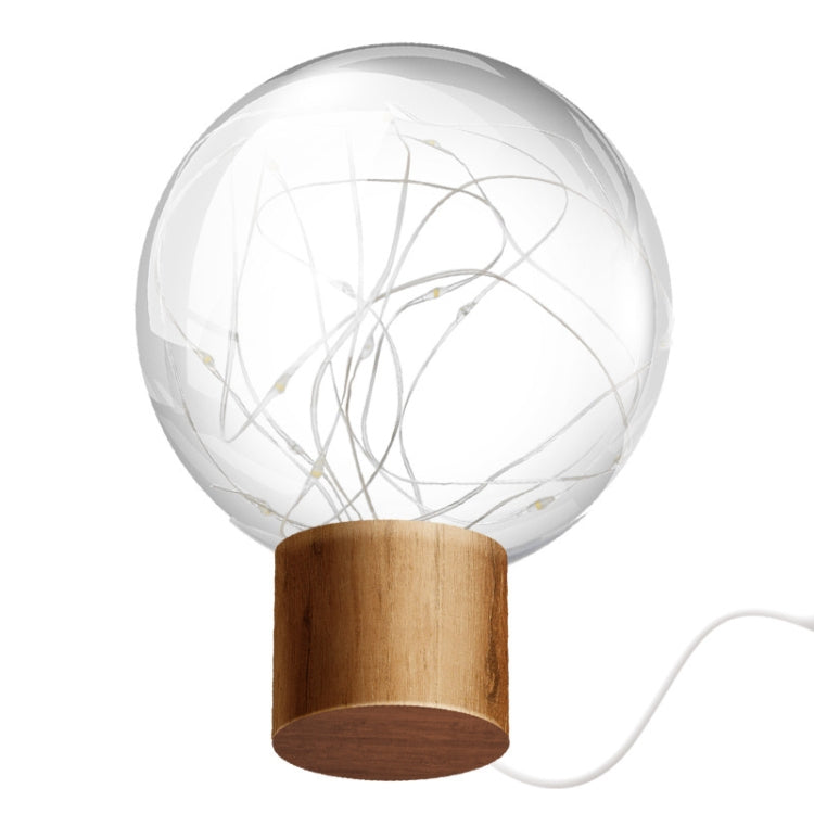 Stern-Mond-Nachtlicht, USB-Holzsockel, LED-Atmosphärenlicht, runder Sockel