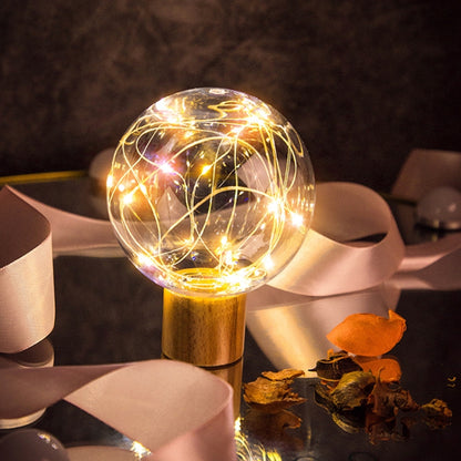 Stern-Mond-Nachtlicht, USB-Holzsockel, LED-Atmosphärenlicht, runder Sockel