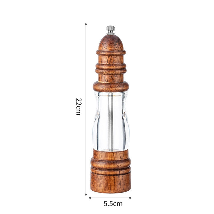 Pfeffermühle aus Holz in Leuchtturmform, manuelles Mahlwerkzeug für Meersalz, für den Haushalt, Stil 2