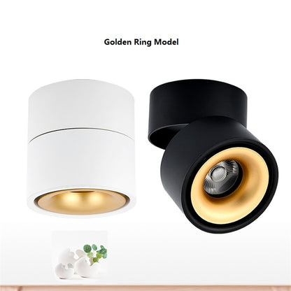 Um 360 Grad drehbarer, faltbarer COB-LED-Hintergrundstrahler, oberflächenmontierte Deckenleuchte, 7 W Warmweiß, 7 W Weiß, 5 W Warmweiß, 10 W Warmweiß, 10 W Weiß, 12 W Warmweiß, 12 W Weiß