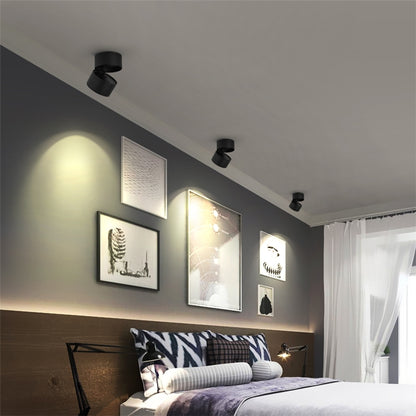 Um 360 Grad drehbarer, faltbarer COB-LED-Hintergrundstrahler, oberflächenmontierte Deckenleuchte, 7 W Warmweiß, 7 W Weiß, 5 W Warmweiß, 10 W Warmweiß, 10 W Weiß, 12 W Warmweiß, 12 W Weiß
