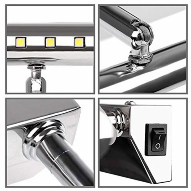 5W LED Wandleuchte Edelstahl Badezimmerspiegelleuchte, 40CM Ohne Schalter, 40CM Mit Schalter