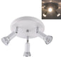 9W Round Three Head LED GU10 Ceiling Light Adjustable Mirror Front Spotlight, Warm Light, White Light, Without Bulb
