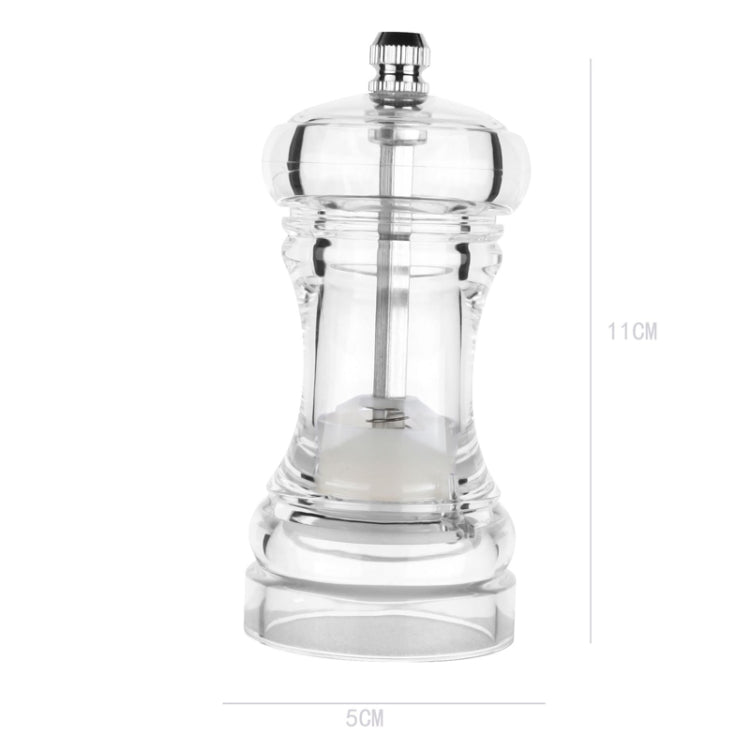 Acrylic Transparent Pepper Grinder Manual Pepper Grinder Ceramic Core Multi-Purpose Seasoning Bottle, 4 Inch, 5 Inch, 6 Inch