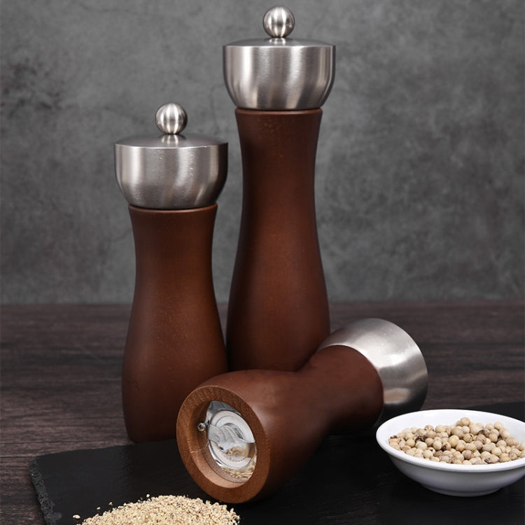 Manuelle Pfeffermühle aus Edelstahl 304 aus Buche, Pfeffermühle mit Keramikkern, Spezifikation: 20,3 cm, 2 Stück (Farbbox), Stil 5, 12,7 cm, Stil 5, 15,2 cm, Stil 5, 20,3 cm, Stil 5, 20,3 cm, 2 Stück