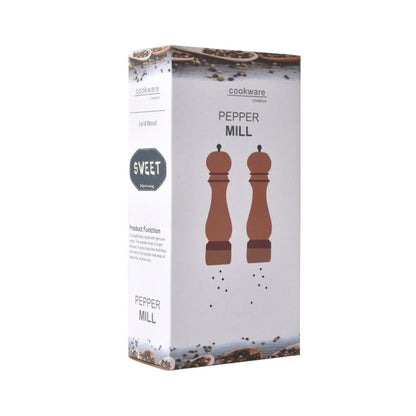 Manuelle Pfeffermühle aus Edelstahl 304 aus Buche, Pfeffermühle mit Keramikkern, Spezifikation: 20,3 cm, 2 Stück (Farbbox), Stil 5, 12,7 cm, Stil 5, 15,2 cm, Stil 5, 20,3 cm, Stil 5, 20,3 cm, 2 Stück