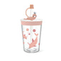 Trinkbecher mit Strohhalm für Kinder mit Cartoon-Meerestieren. Sicherer und umweltfreundlicher Trinkbecher aus Kunststoff, Marineblau, Hellblau, Rosa, Hellgrau