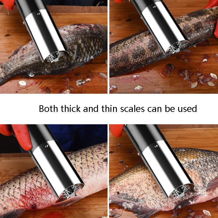 Elektrischer Fischschuppenschaber für den Hausgebrauch, Schabwerkzeug, CN-Stecker, Rot, Schwarz