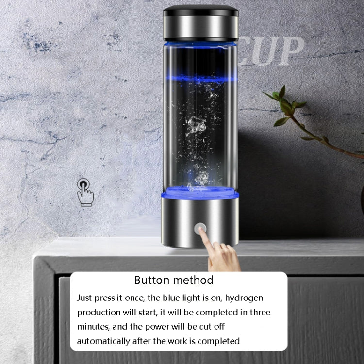 Tragbarer wasserstoffreicher Wasserbecher für die Gesundheit, hochkonzentrierter Negativ-Ionen-Elektrolysegenerator, 450 ml