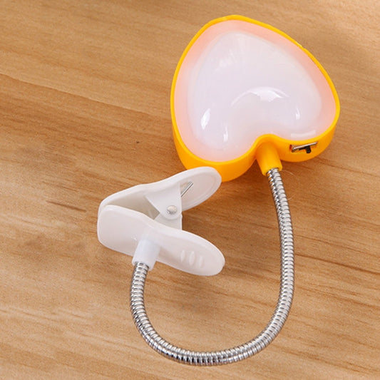 Mini-LED-Buchlicht mit Herz-Clip, Lesebuch, Schreibtischlampe, Tastaturlicht, Augenschutz, energiesparend, Nachtlichter, Rosa, Gelb, Blau