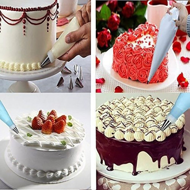 2 Sets wiederverwendbare Silikon-Spritzbeutel, Kuchendekorationswerkzeuge mit 16 Düsenspitzen