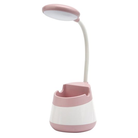 USB-Lade-LED-Schreibtischlampe mit Augenschutz, Stifthalter und Telefonhalter
