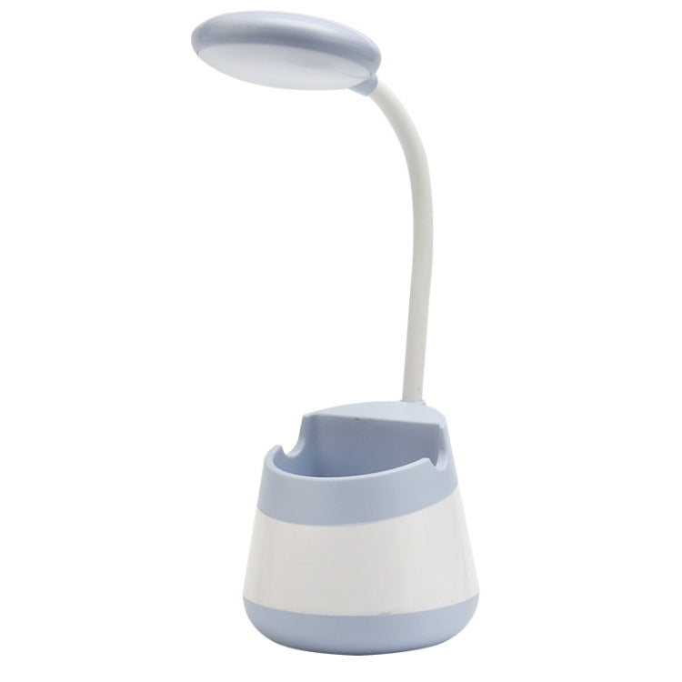 USB-Lade-LED-Schreibtischlampe mit Augenschutz, Stifthalter und Telefonhalter